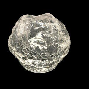 Crystal Snowball Votive Candle Holder Ann Warff Sweden For Kosta Boda 3.15 In